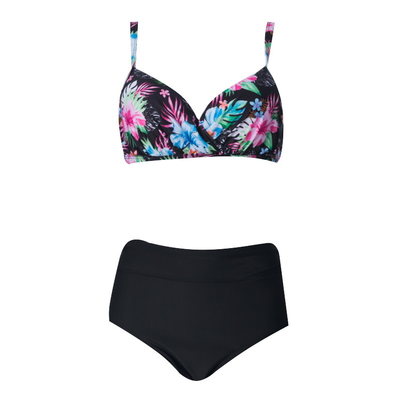 Tiered Layer Tie a Knot Front Top With Low waist Bikini swimsuit high cut