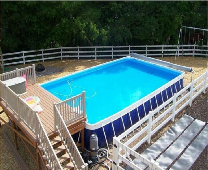 Customized PVC steel Rectangular Ultra Metal Frame Pool for Water Park