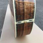 Real Abalone Inlay 41 Inch Koa Wood Round Body Classic Acoustic Guitar Free