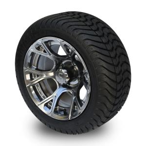 Wholesale Golf Cart 215/35-12 Tyre and 12&quot; Highlighting Gloss Black/Dark Silver Wheel Combo from china suppliers