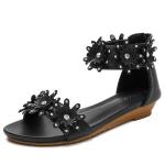 BS035 Slope Heel Bohemian Sandals Women's 2020 Summer New Floral Roman Word Belt