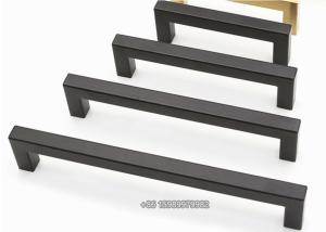 Wholesale Brushed Black Stainless Steel Kitchen Cabinet Handles Drawer Pulls 76mm Holes from china suppliers