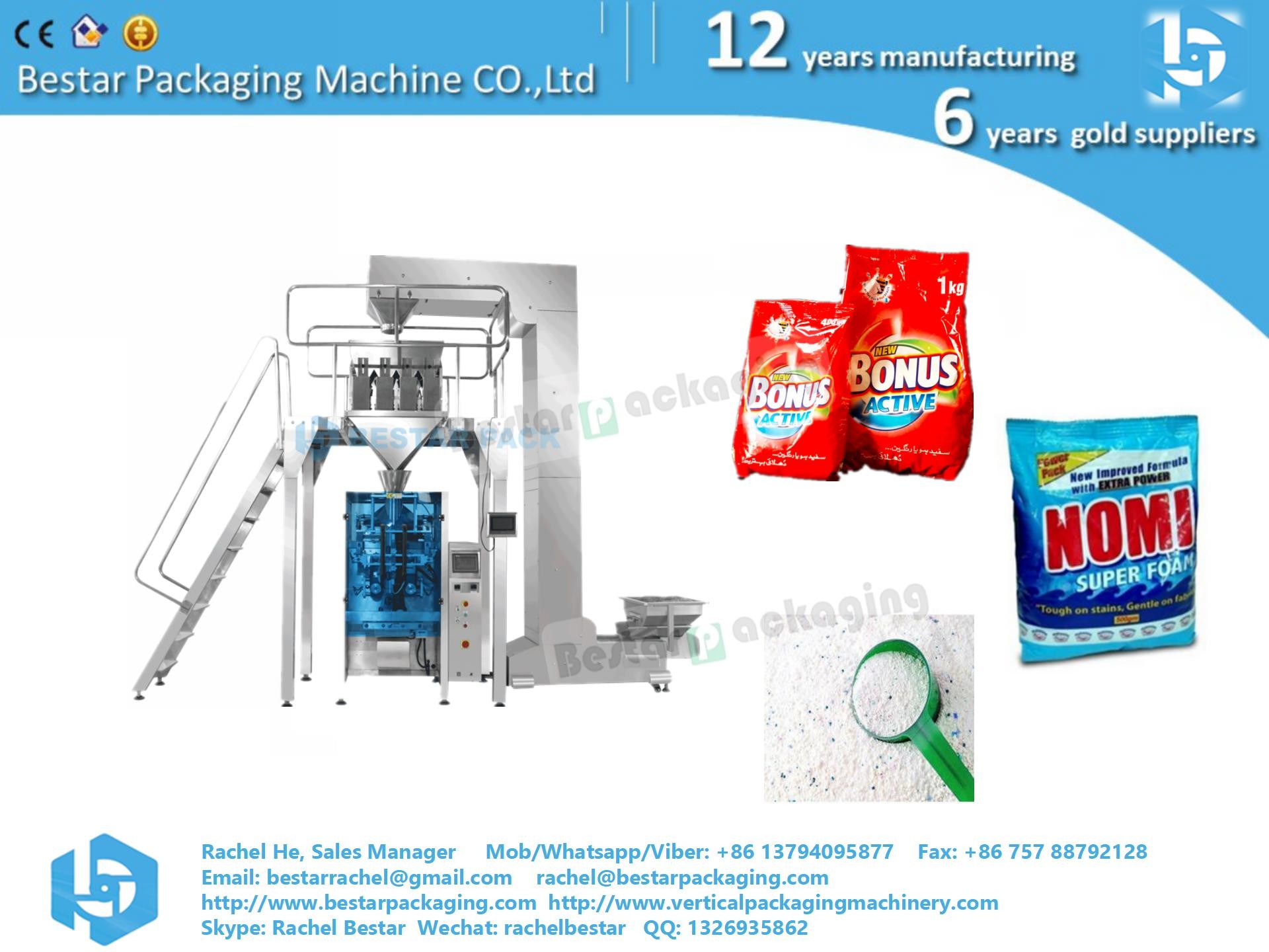 Detergent powder VFFS packing machine 500g pouch bag with EU standard holes