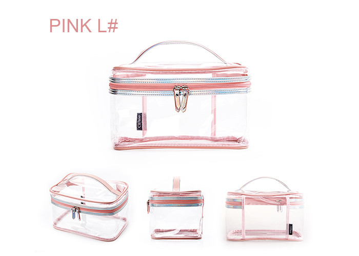 Easy Carrying Clear Cosmetic Bags For Travel Fashionable Design OEM Service