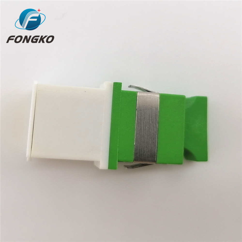 LC / APC Duplex Fiber Optic Adapter With Metal Shrapnel Single Mode
