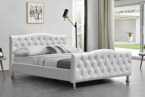 Wholesale White Diamond Tufted Leather Queen Size Bed Frame Crystal Buttons BSCI from china suppliers