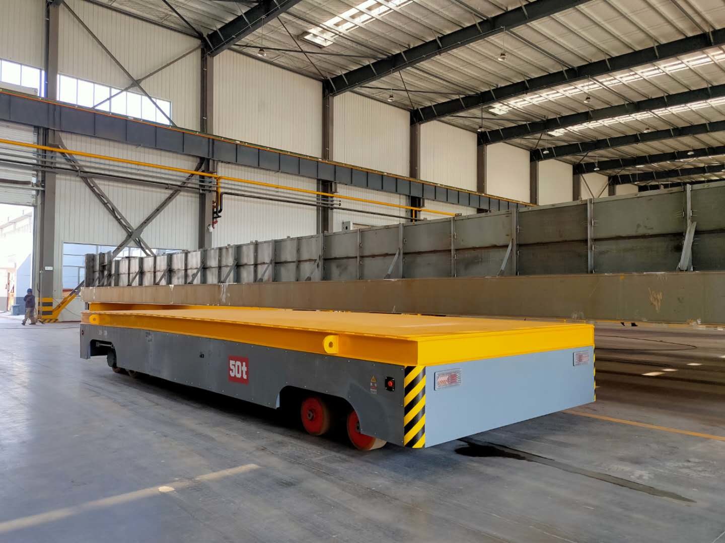 Steel Beam Battery Flat Transfer Trolleys Maintenance Free 50 Tons