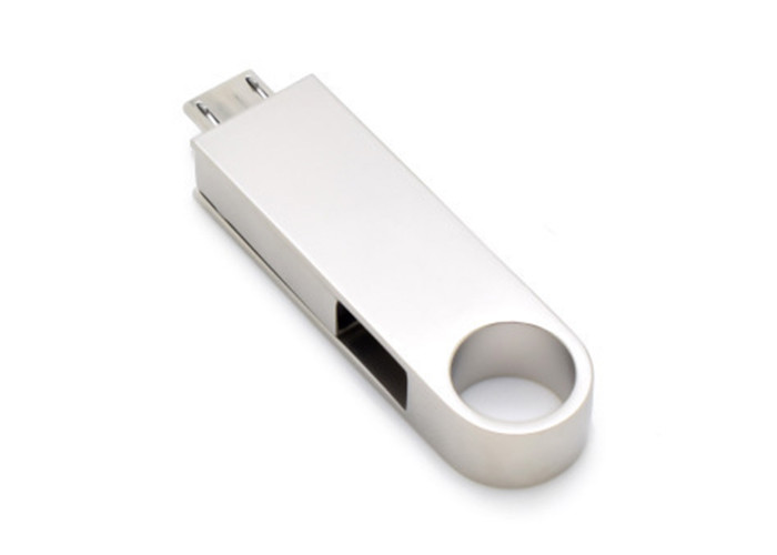 Silvery Otg Usb Flash Drive With High Speed Transfer Rate Ce Certification