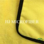 Yellow Color Microfiber Super Thick Coral Fleece Fabric Towel For Car Cleaning