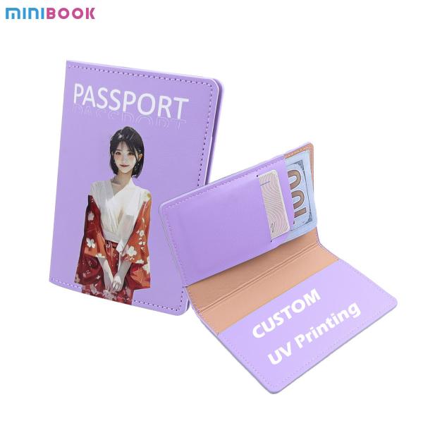 Fashion Style PU Leather UV Printing Travel Passport Holder Cover for Adventure