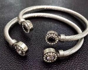Wholesale (B-121) Fashion Design Women Gift Rhodium Plated Cubic Zircon Cable Bracelet from china suppliers