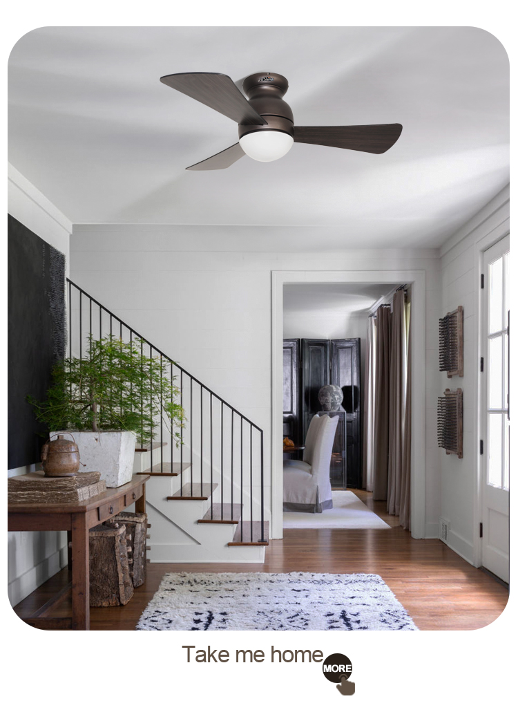 1stshine Ceiling Fan with Light and Remote Control 3 MDF Blades 3 Color LED Light
