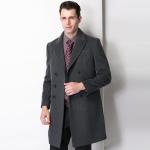 NO Hooded Men's End Cashmere Coat 90% Wool 10% Cashmere Double-Breasted Mid