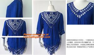 Wholesale Women Knitted Crochet Tassel Swimwear Bikini Cover Ups Dress Beach Tops, tassel, knitted from china suppliers