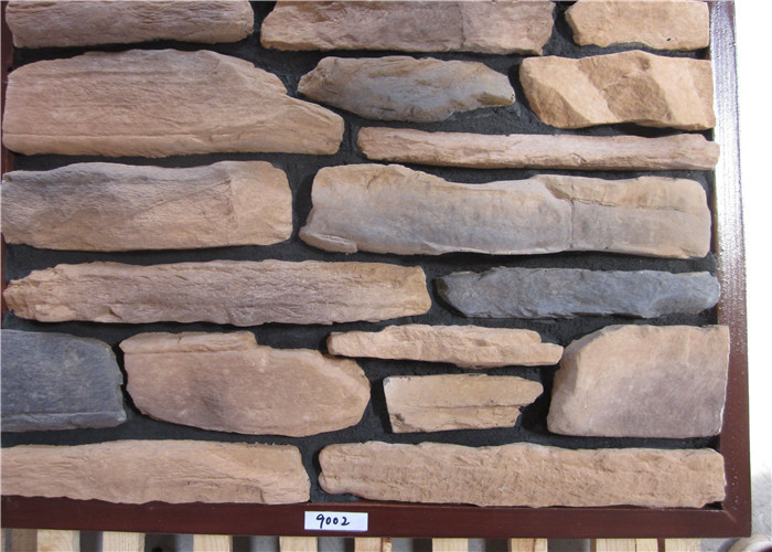 Thick Cement Artificial Wall Stone For Outside Garden Steam - Cured