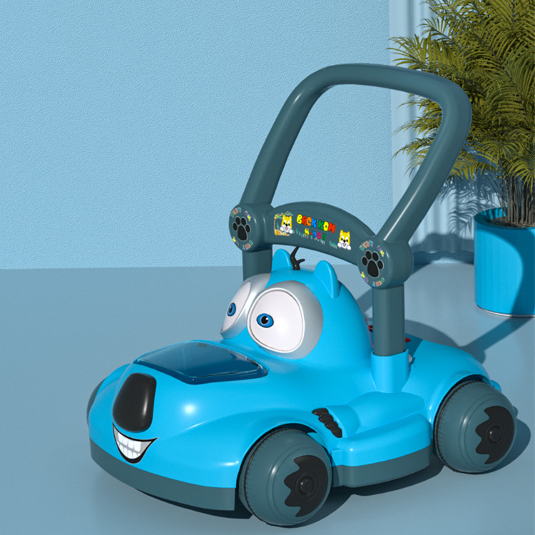 Plastic Kids Ride On Push Car With Canopy No Motor Custom Design Pink/Blue/White