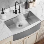 33'' Apron Stainless Steel Kitchen Sink Ledge Workstation 18 Gauge