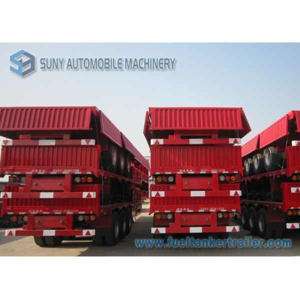 60 Ton Heavy Flatbed Semi Trailer FUWA Tri Axles Semi Cargo Trailer