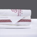 Adult Satin White Linens Hotel Bedding Sets With Line