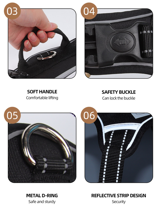 Pet Anti breakaway Harness Reflective Multifunctional Anti Lost Harness For Large Dog