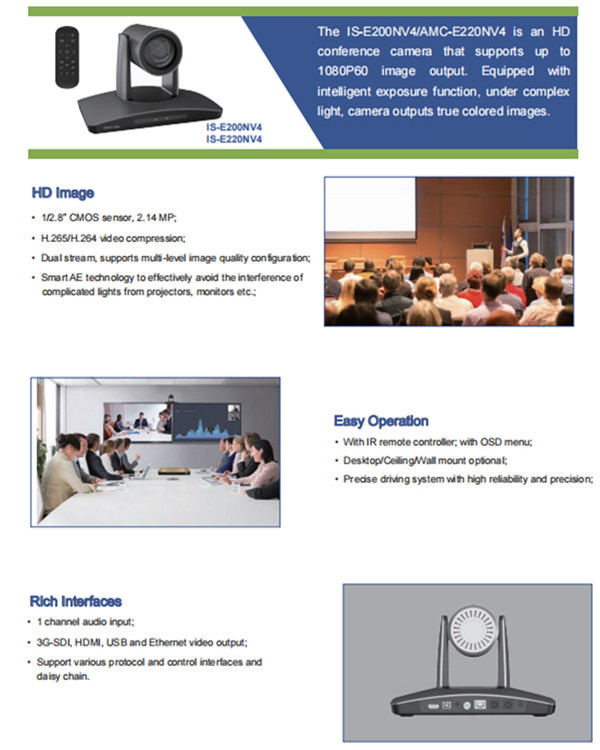 4k 20X 1080P Conference Camera Mini Ptz Conference USB 3.0 SDI Streaming