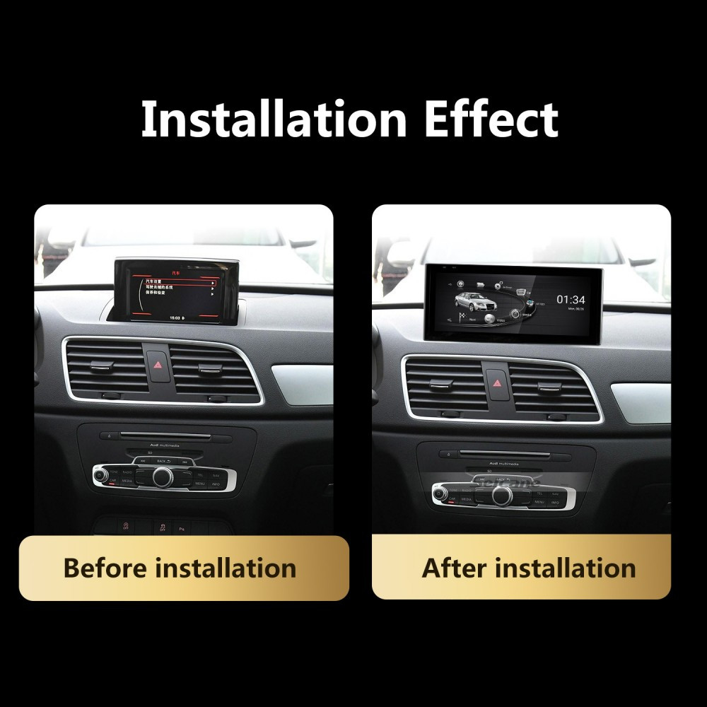 Yuecai 12.3 Inch Frame Auto Radio Fascia For Audi Q3 2013-2018 Multimedia Player Frame Dashboard Bezel Panel