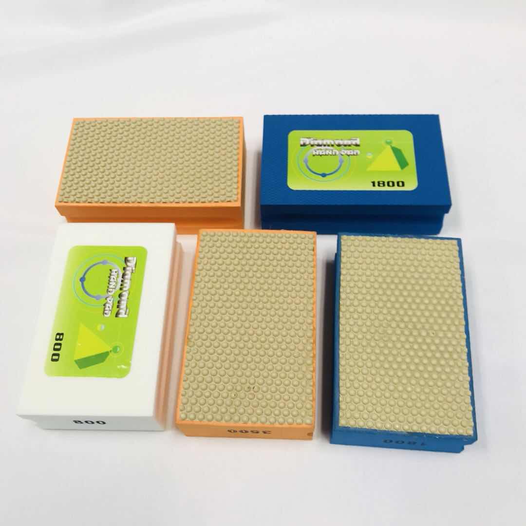 Resin / Electroplated Diamond Hand Polishing Pad , Diamond Hand Pad 90x55mm