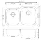 16 Gauge Steel Double Bowl Kitchen Sink Fully Insulated With Brushed Satin