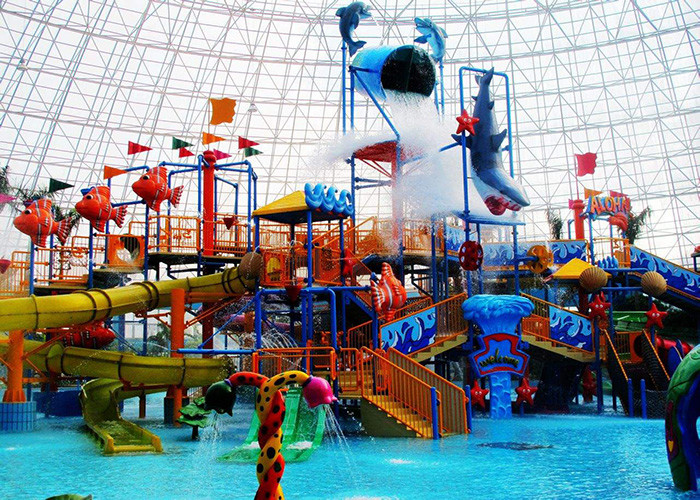 Mix Color Interactive Water Park Playground For Hotel Swimming Pool