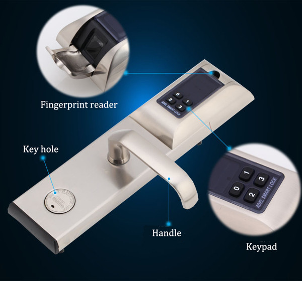 Durable Fingerprint RFID Door Lock , Rfid Reader Door Lock 120 User Capacity