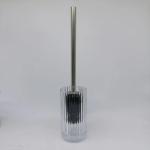 Clear glass bathroom accessories round shape with ribbed vertical stripe modern