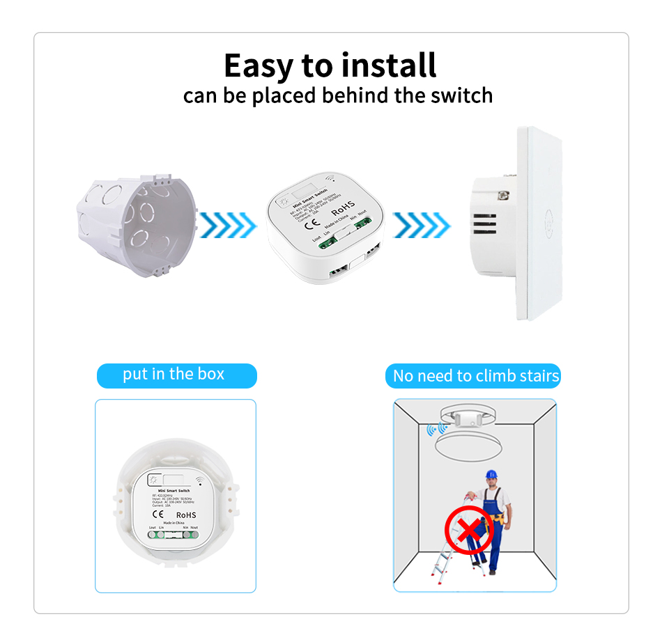 16A Wireless Wall Switch 86 Type Waterproof Self Powered Remote Light Switch