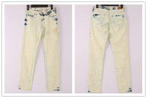 China Light Pink Light Green Denim Skinny Jeans Womens Stretch 99% Cotton 1% Spandex on sale