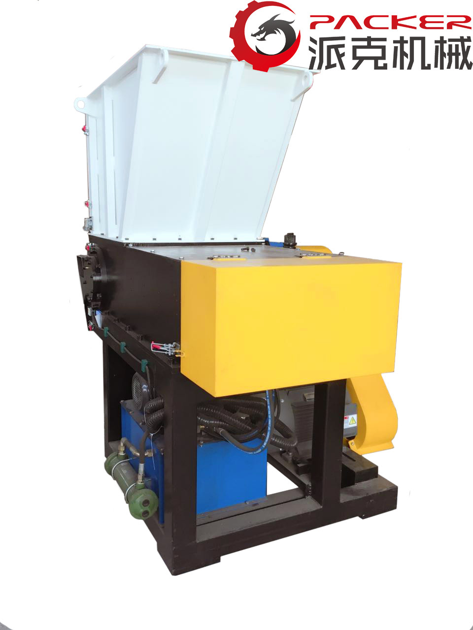 Optional Color Industrial Plastic Shredder 50HZ Hard Materials 75kW Output 1000kg/K