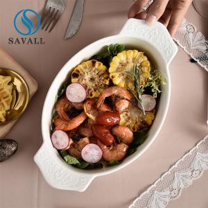 Wholesale Oval Solid Cream White Porcelain Plates Oven Safe For Farmhouse Restaurants from china suppliers