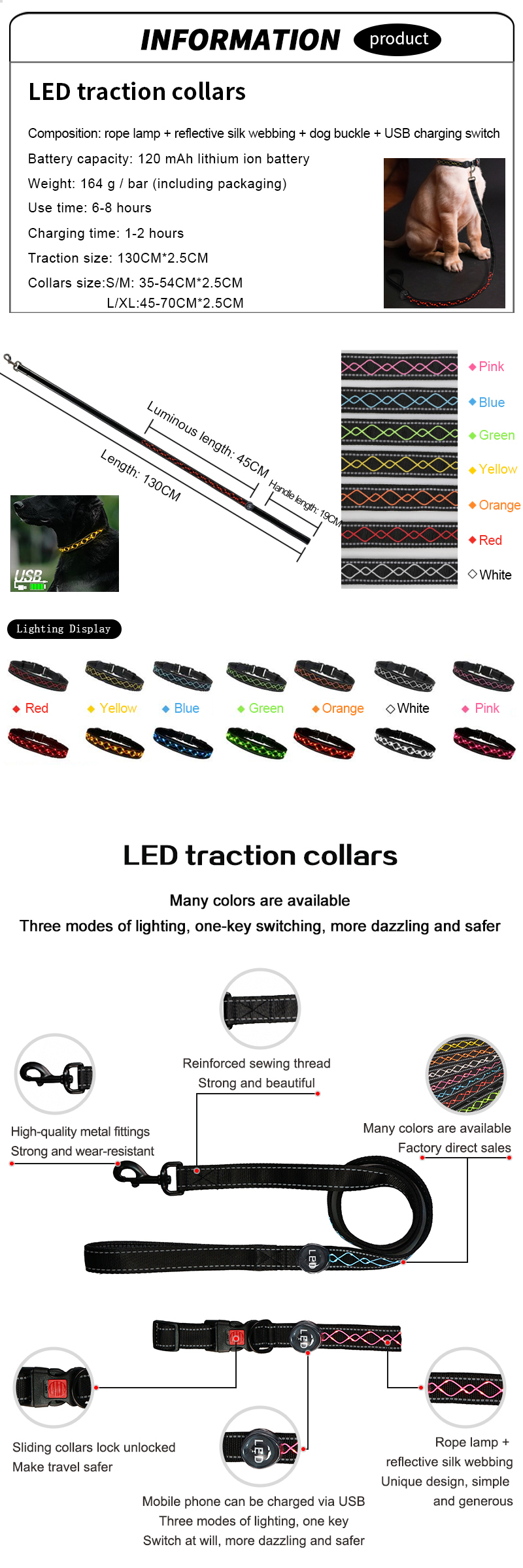 Rechargeable Harness Leash Set