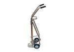Hospital Stainless Steel Double Feet Oxygen Cylinder Trolley For Medical Center