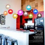 Modern Colorful Glass Ball For Dining Room Restaurant Decoration Light Fixture