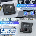 IPX5 Marine Rev Cam Radio For Boat RV ATV SUV , USB BT Marine Audio Multimedia