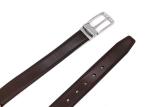 3.5cm Width Zinc Alloy Buckle Mens Brown Leather Dress Belt Standard Size