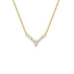18K Gold Plated V Shaped Jewelry for Women 925 Sterling Silver Necklace
