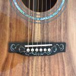Real Abalone Inlay 41 Inch Koa Wood Round Body Classic Acoustic Guitar Free
