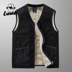 Street Style Cold Weather Vest Knit Polar Fleece Dress Vest With Pockets