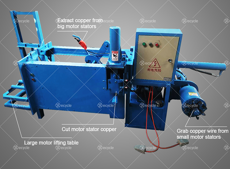 Electric Stator Copper Extractor Machine 4kw For Scrap Copper Recycling