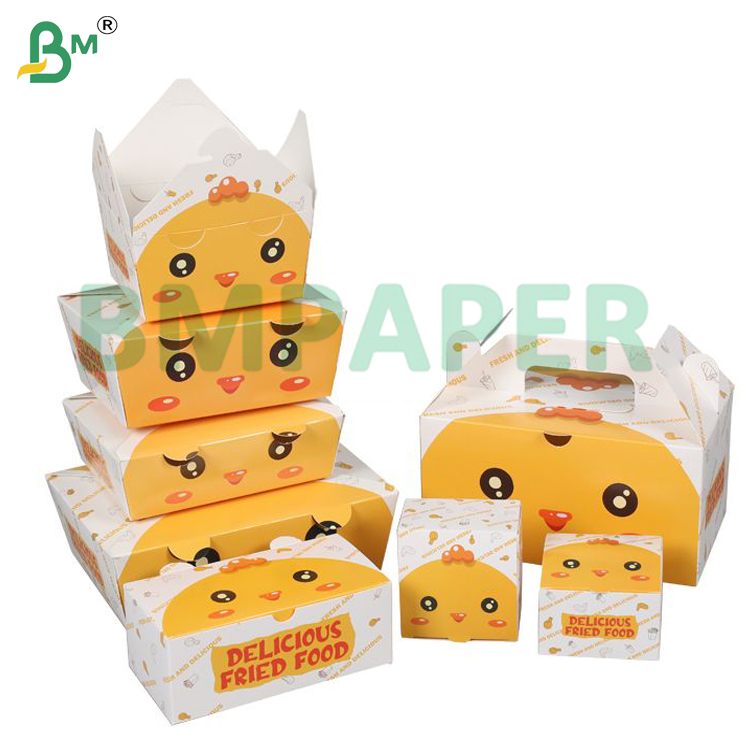 235gsm 240gsm 255gsm 265gsm Kit 6 25"*38" Greaseproof  White Food Grade Foodpack Anti Oil Cardboard For Fried Chicken Packaging