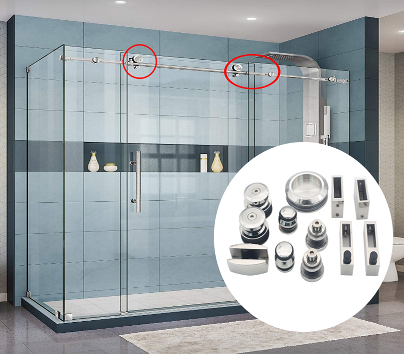 Sliding Door Fitting for 12MM Glass Modern Round Shape Bar Glass Shower Door Hardware