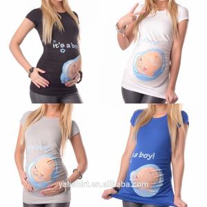Wholesale China custom made screen printed funny high quality summer short sleeves t-shirt maternity clothes manufacturers from china suppliers