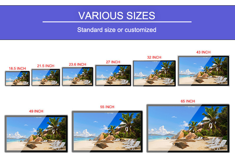 64GB 32" Wall Mounted Touch Screen For Interaction Multi Size