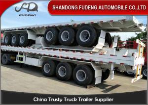 Wholesale 35 Ton 12 Wheeler Flatbed Container Trailer 3 Axle Semi Trailer 2500 *2500 * 1550mm from china suppliers