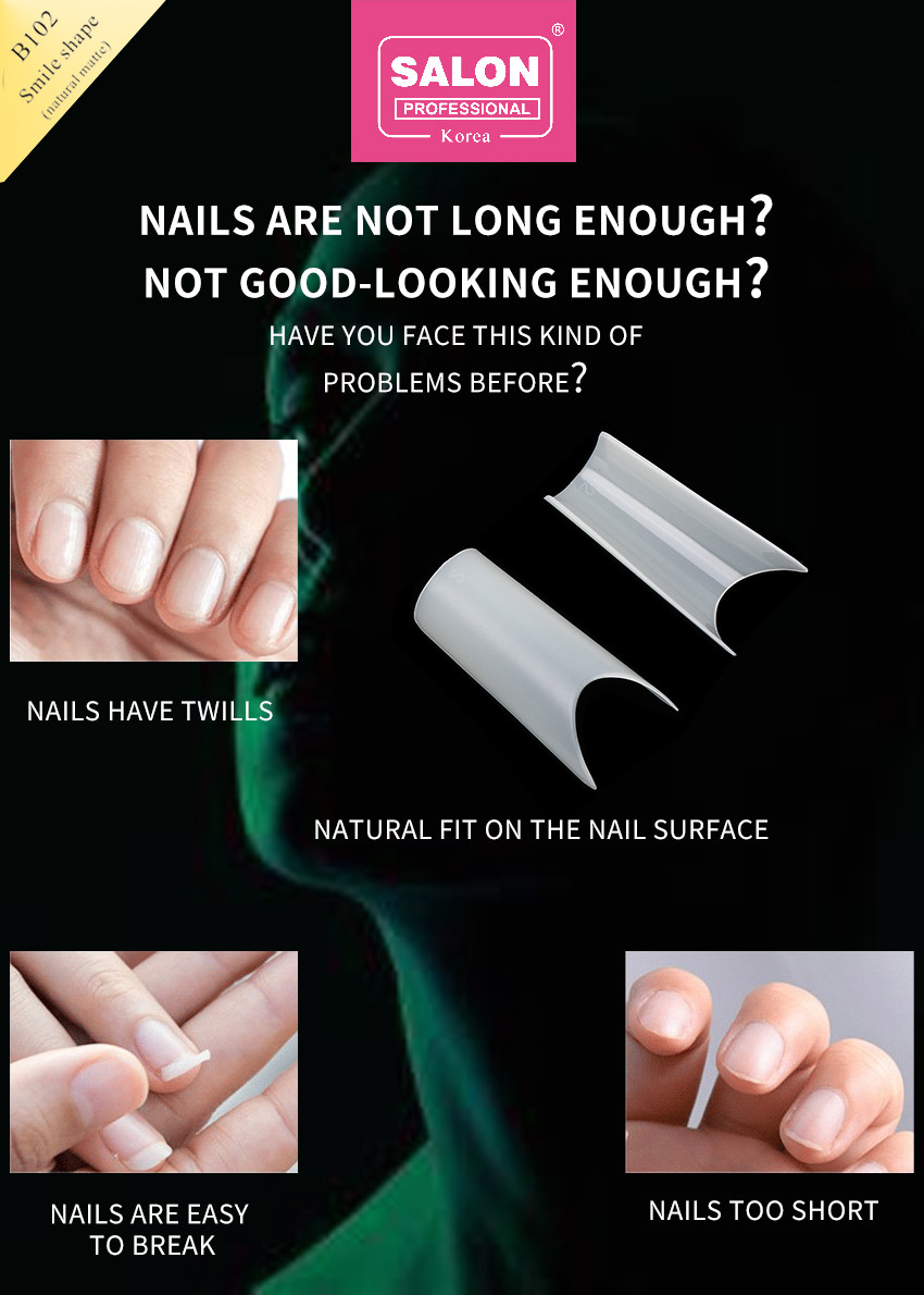 Half Cover Acrylic False Nail 12 Sizes With Bags For Nails Extension